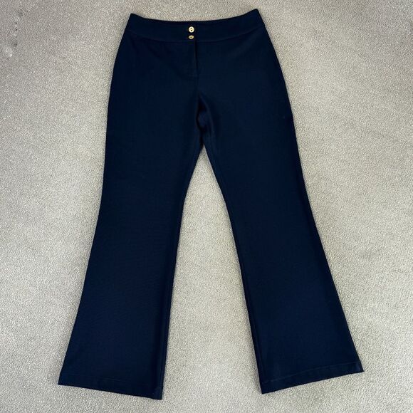 St. John Collection High Rise Straight Leg Dress Pant Trousers Navy Blue Size 6 - Picture 6 of 12